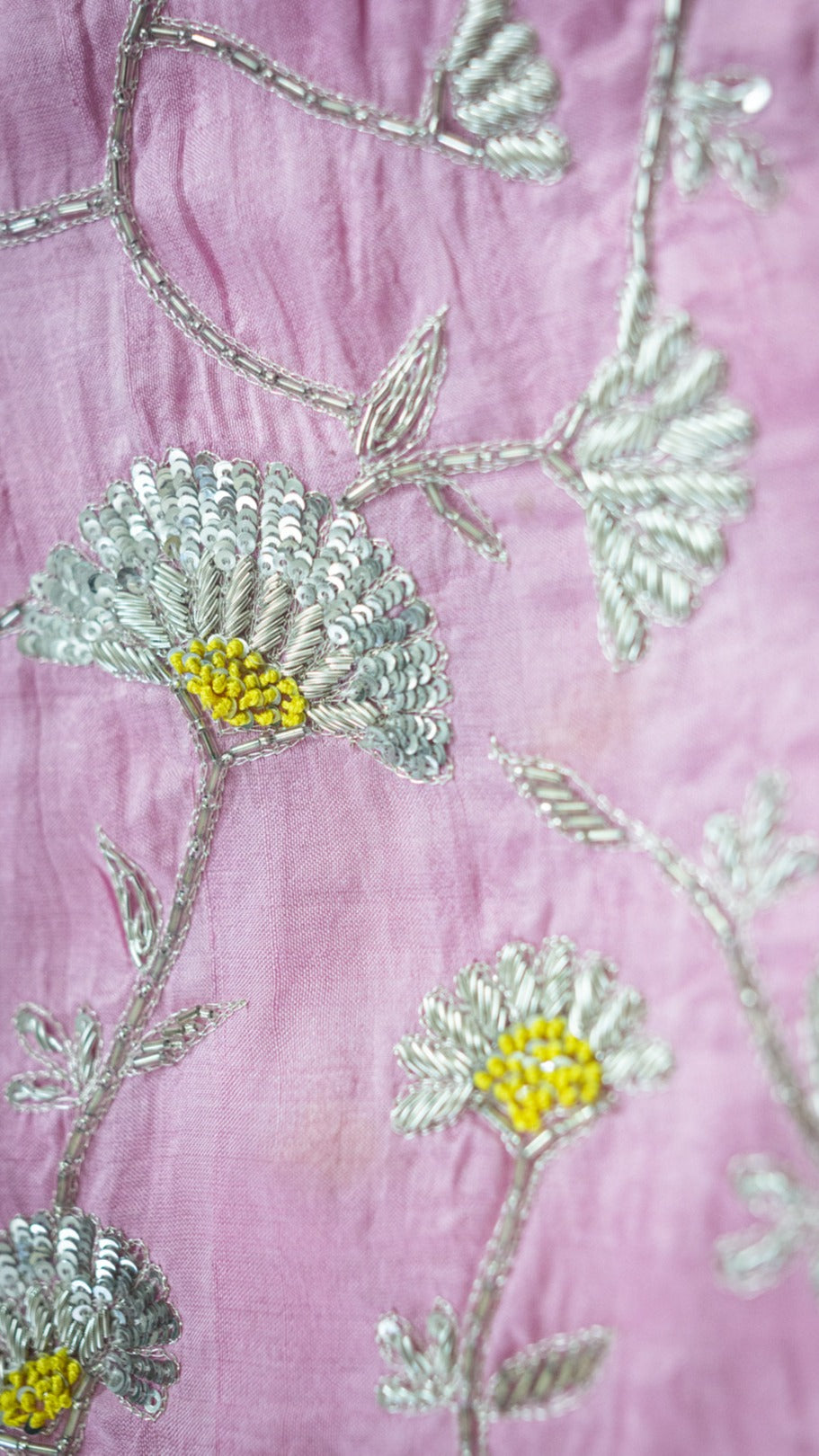 Vihaan : Pure organza silk saree with zardozi and resham bootas - 3