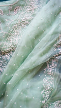 Nithila: Pure organza silk saree with pearl hand embroidery - 1