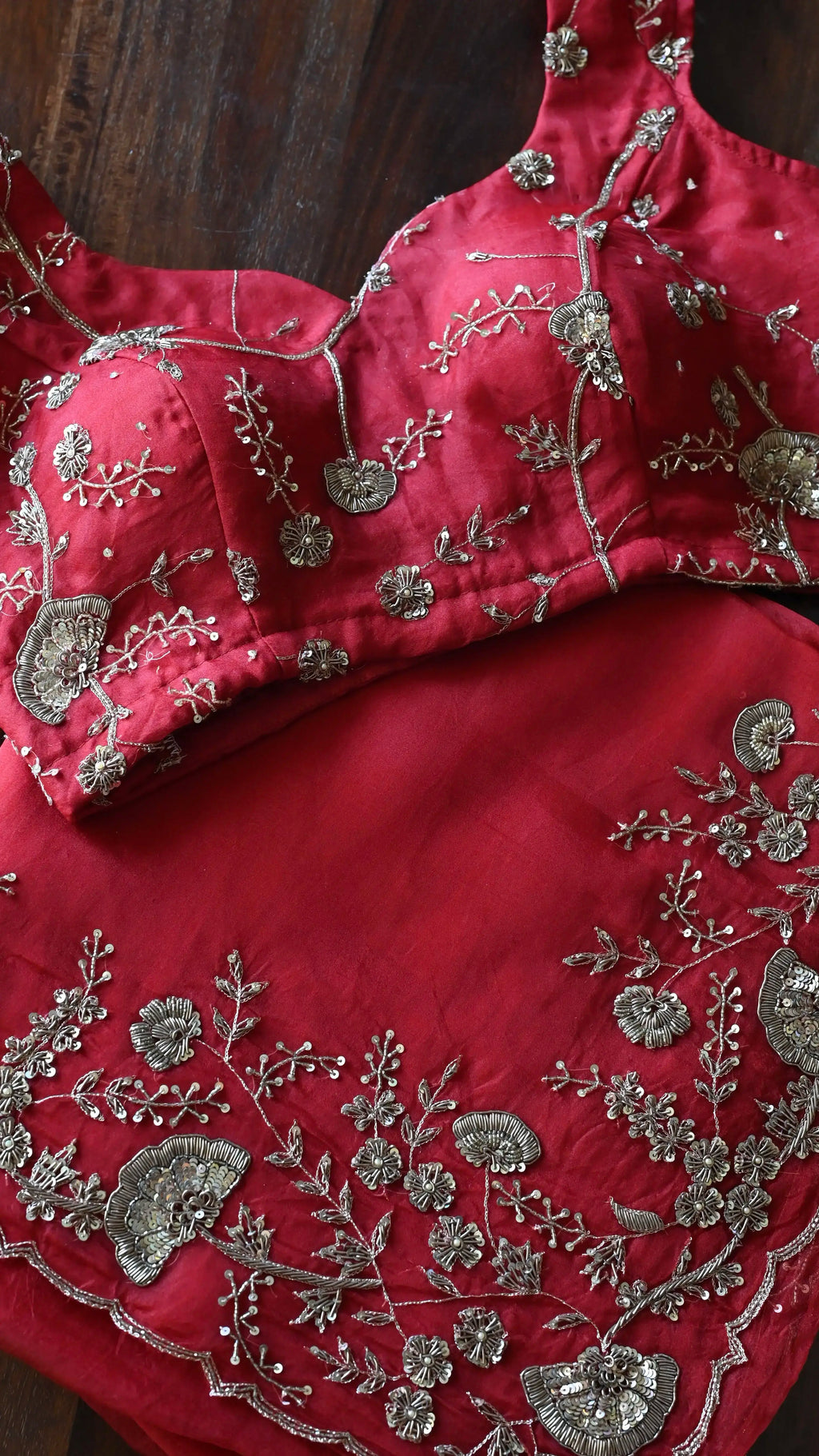 Red zardozi Gulposh saree - 2