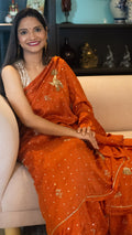 Chidiya : Pure mulberry silk saree with zardozi bird motifs - 1