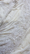 Chandani saree : Net saree with sequins cutdana and cut work flowers - 1