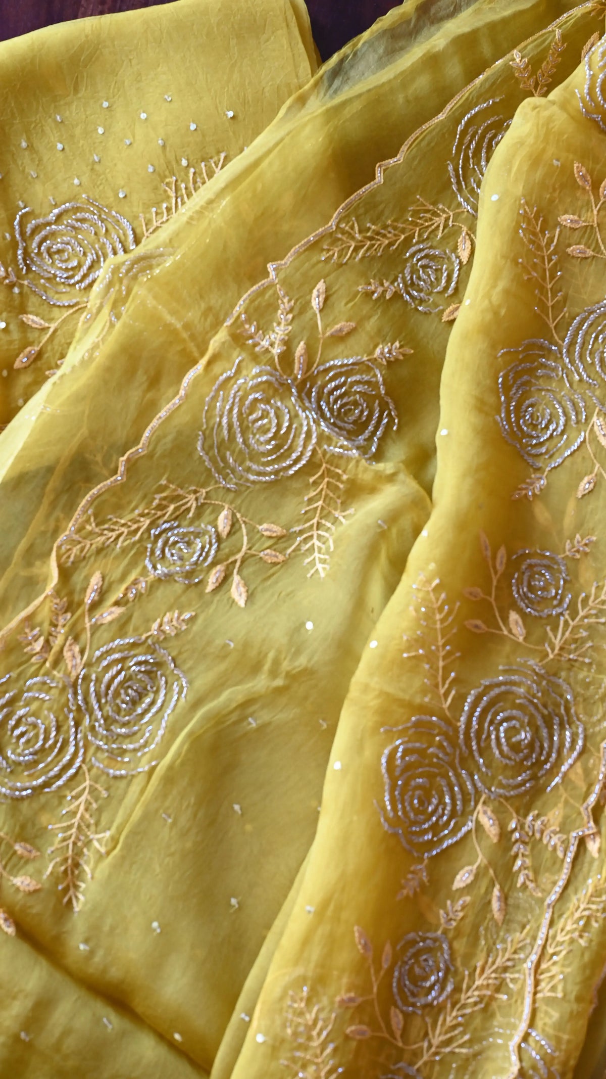 Yellow Rosa saree - 1