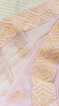 Peach Moti: Premium georgette saree with pearl hand embroidery - 1