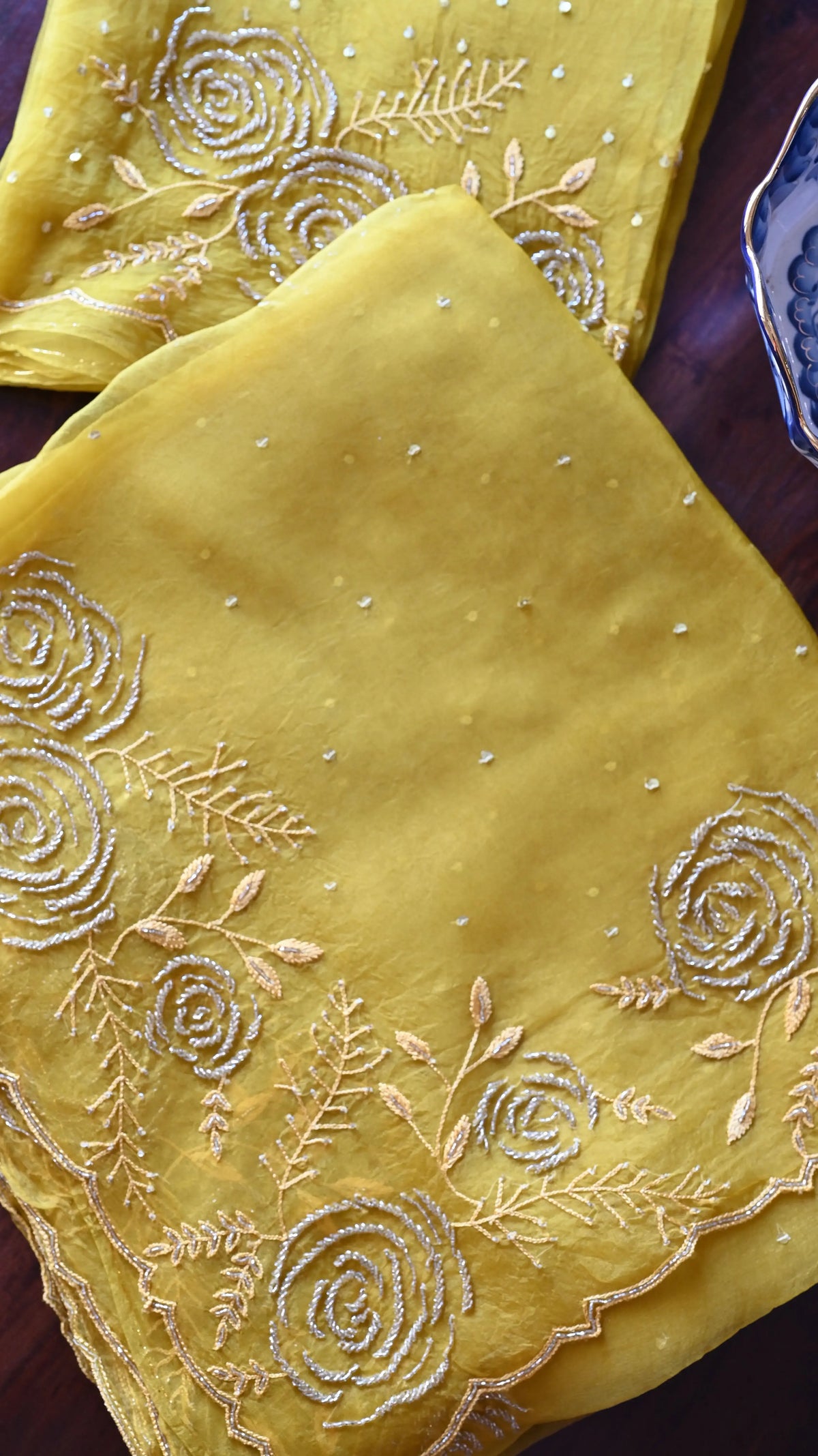Yellow Rosa saree - 2