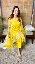 Gul kurta- The pure organza silk kurta set with beads hand embroidery . - 1